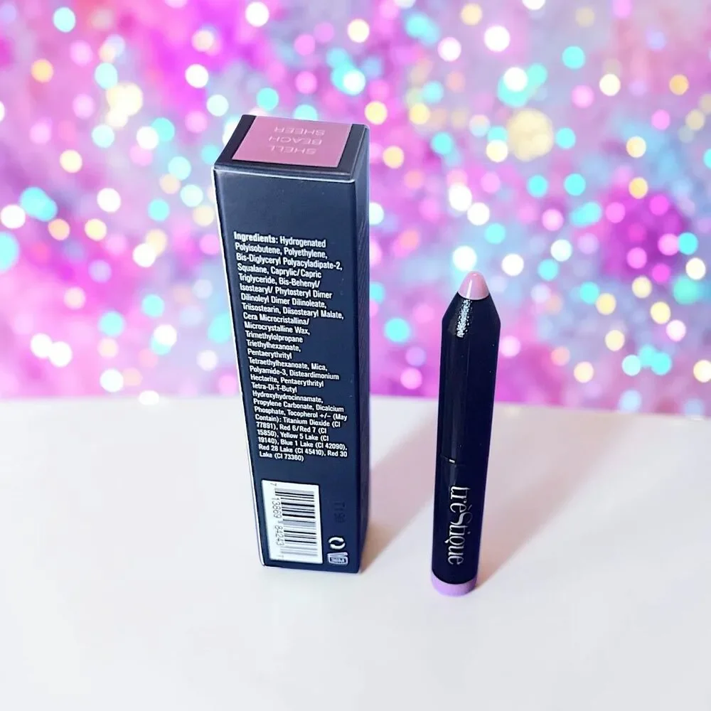 TreStique Mini Lip Glaze Crayon Shell Beach Sheer Brand New In Box .025oz